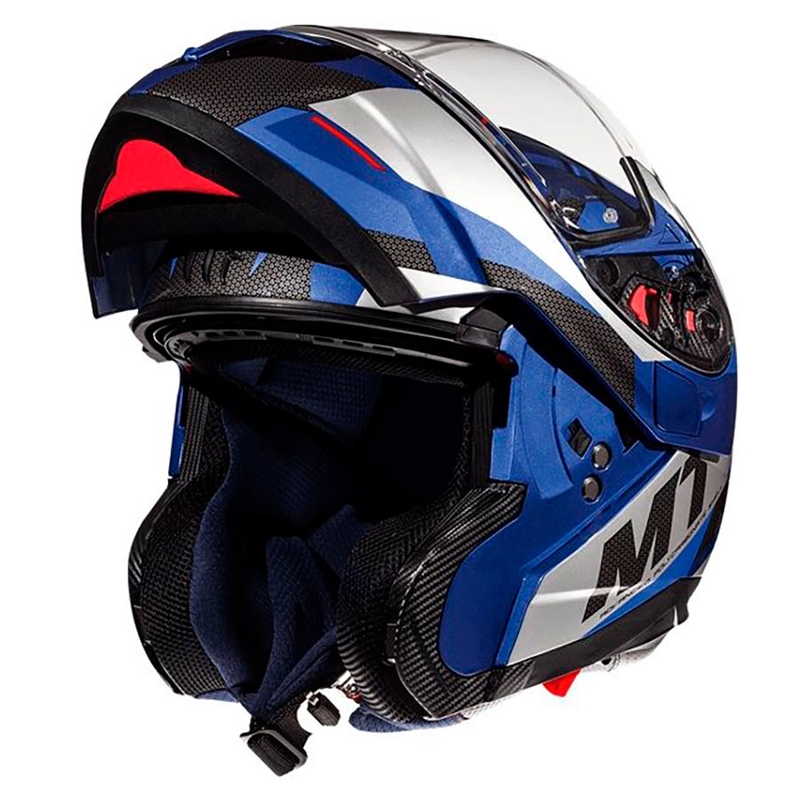 Cască de motocicletă MT Atom SV TRANSCEND E7 albastru lichidare