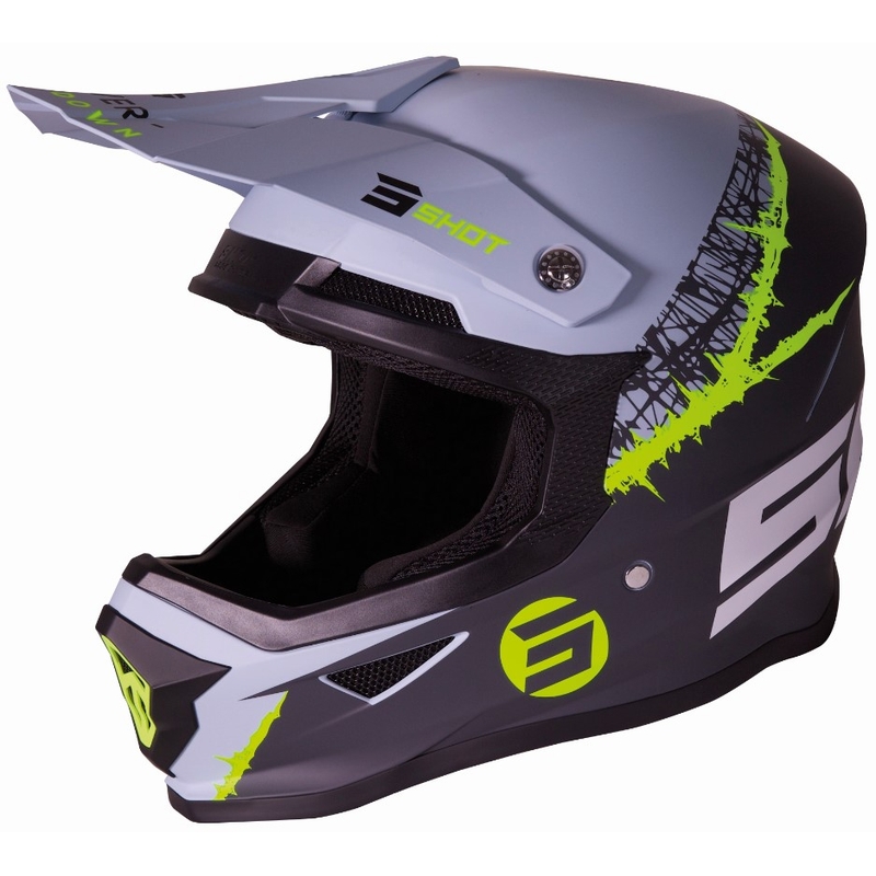 Casca de motocross Shot Furious Storm negru-gri-fluo galben lichidare
