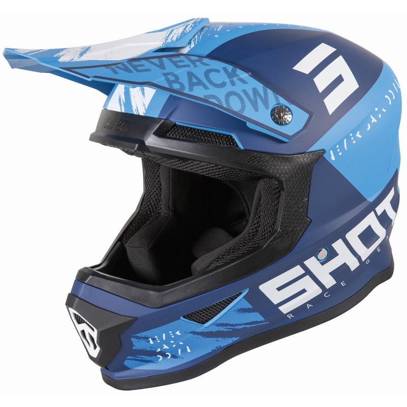 Cască de motocross Shot Furious Draw albastru mat