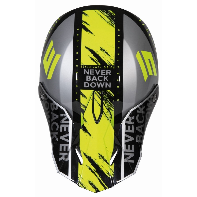 Cască de motocros Shot Furious Draw negru-gri-fluo galben