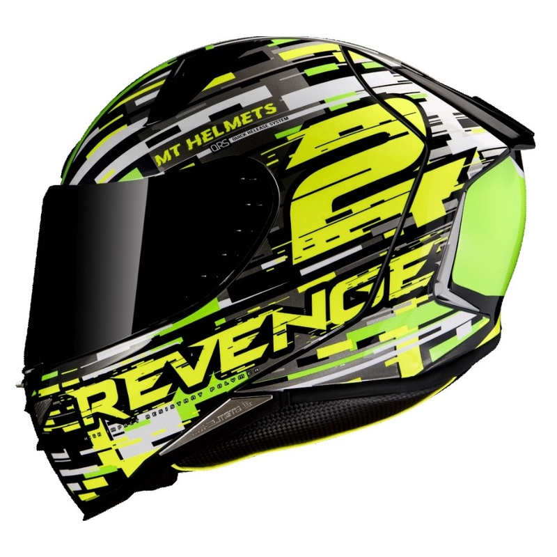 MT Revenge 2 Baye cască de motocicletă integrală MT Revenge 2 Baye verde-galben-fluo lichidare
