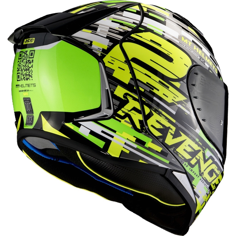 MT Revenge 2 Baye cască de motocicletă integrală MT Revenge 2 Baye verde-galben-fluo lichidare