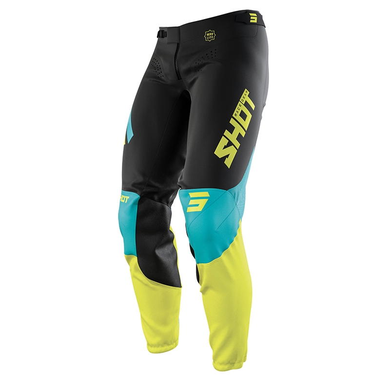 Shot Aerolite Airflow Airflow Pantaloni Motocross Negru-Galben-Verde