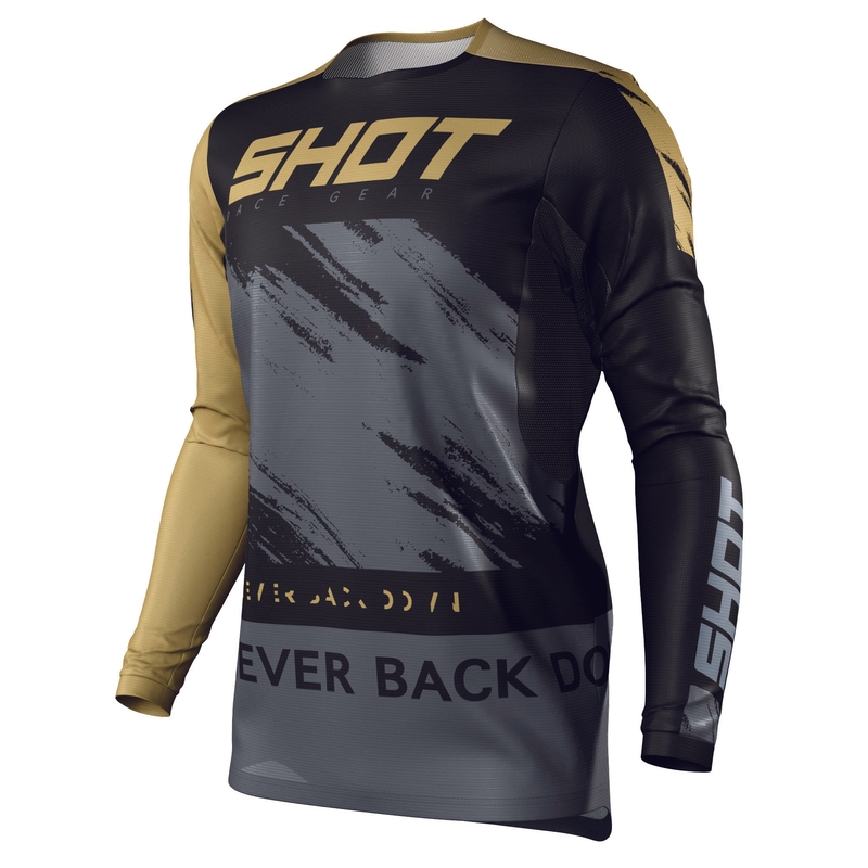 Motocross tricou Shot Contact Draw negru și auriu lichidare