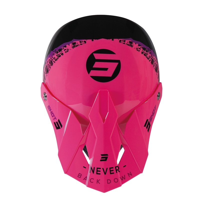 Copii Motocross Casca Shot Furious Storm negru-roz-violet lichidare