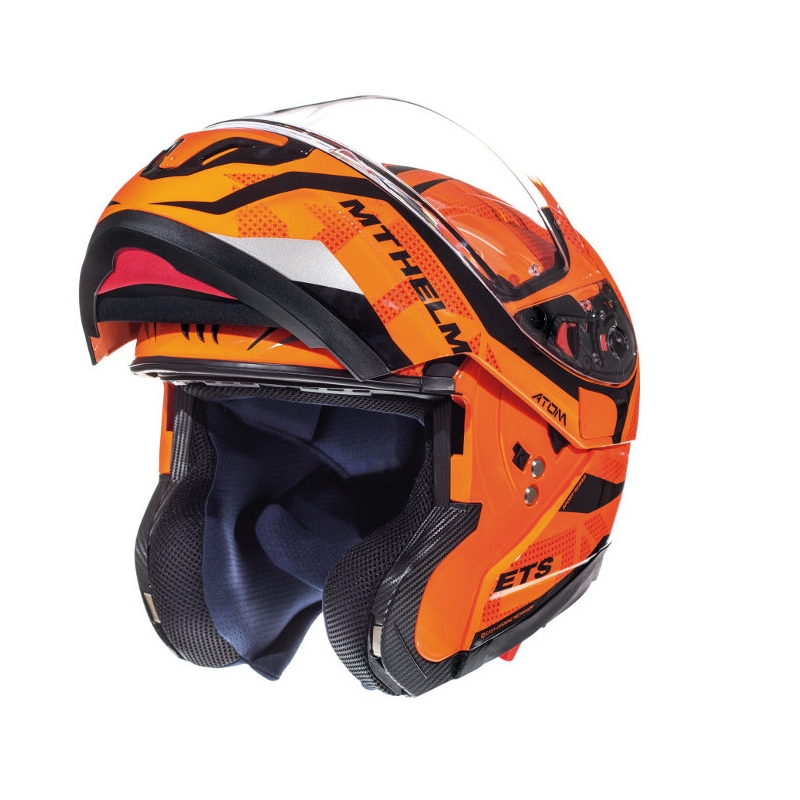 MT Atom Divergence portocaliu fluo  cască de motocicletă tip-up lichidare