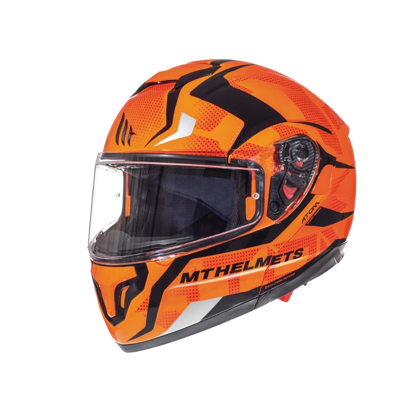 MT Atom Divergence portocaliu fluo  cască de motocicletă tip-up lichidare