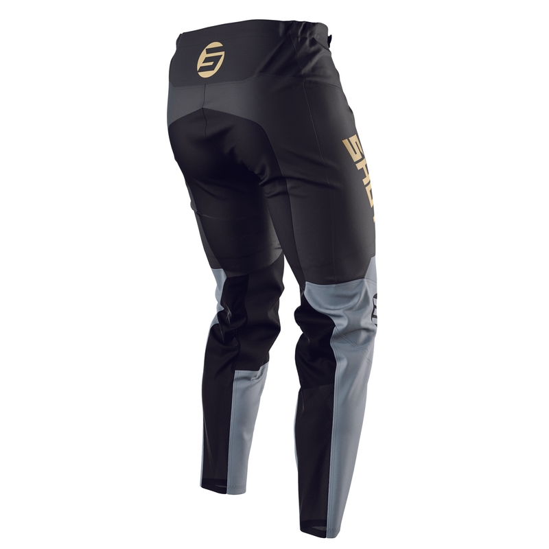 Pantaloni motocross pentru copii Shot Devo Storm negru-gri-aur výprodej lichidare