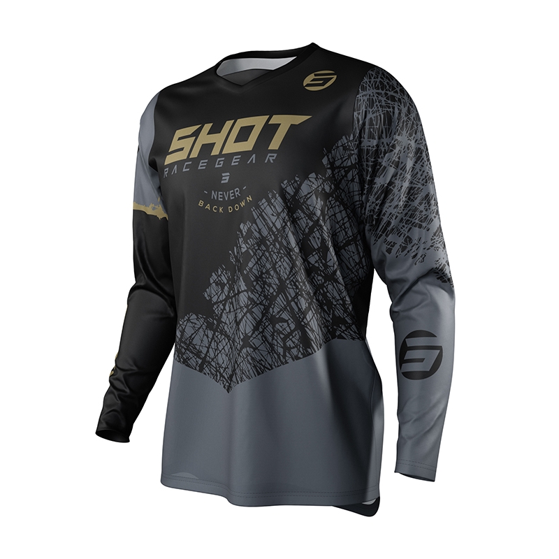 Copii tricou motocross Shot Devo Storm negru-gri-aur lichidare