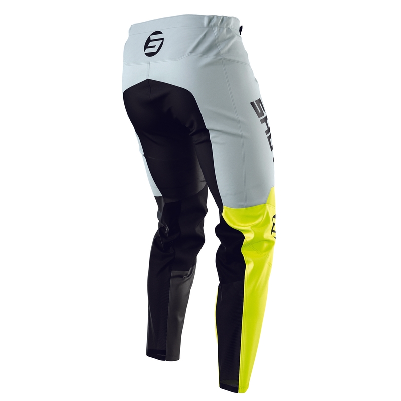 Pantaloni motocross pentru copii Shot Devo Storm negru-gri-galben-fluo výprodej lichidare