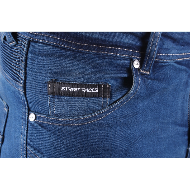 Blugi scurtați pentru moto Street Racer Basic II CE Blue