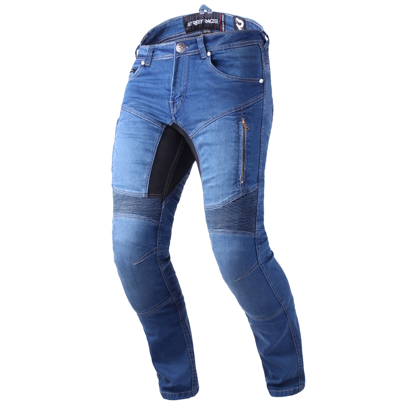 Blugi moto alungiți Street Racer Stretch II CE albaștri
