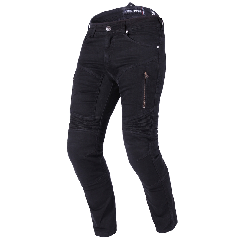 Blugi moto alungiți Street Racer Stretch II CE negri
