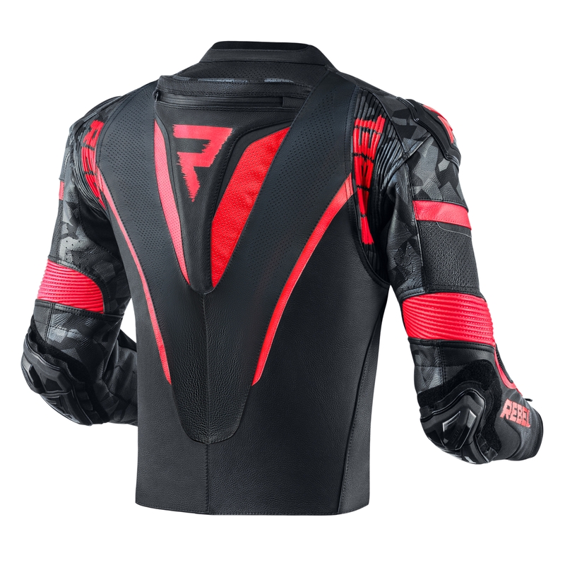 Rebelhorn Rebel jachetă de motociclist Rebel negru-roșu-fluo lichidare