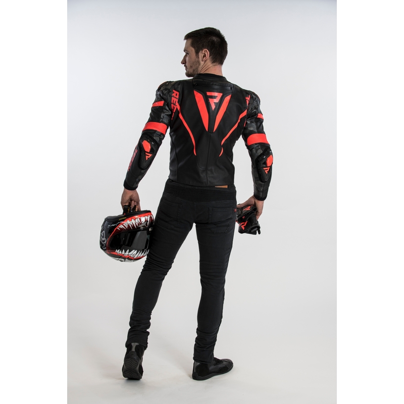 Rebelhorn Rebel jachetă de motociclist Rebel negru-roșu-fluo lichidare