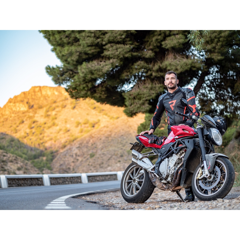 Rebelhorn Rebel jachetă de motociclist Rebel negru-roșu-fluo lichidare