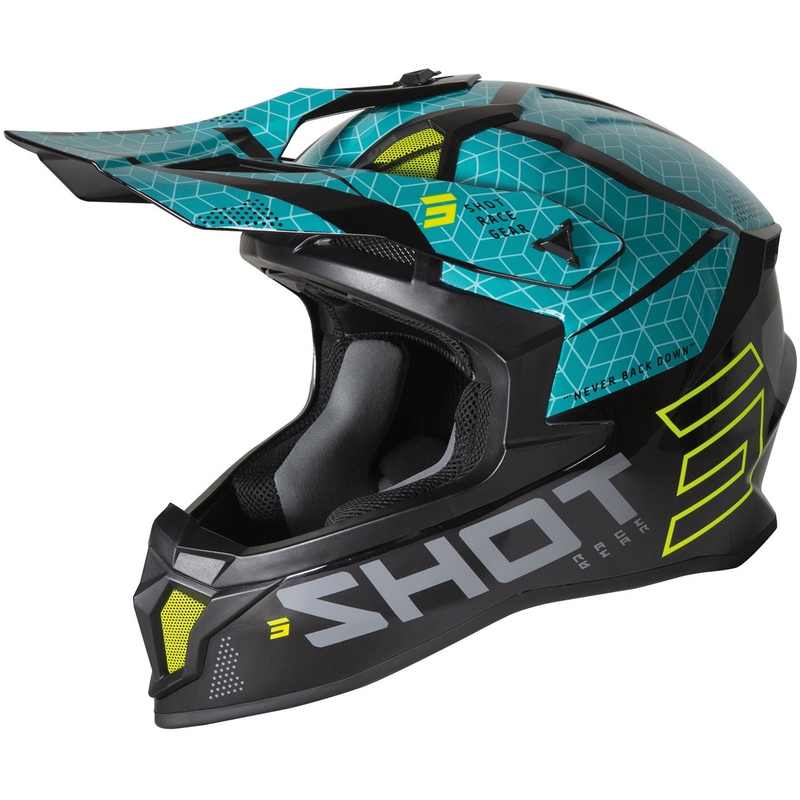 Casca de motocross Shot Lite Core negru-albastru lichidare