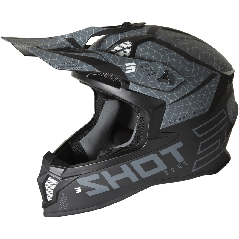 Casca de motocross Shot Lite Core negru-gri lichidare