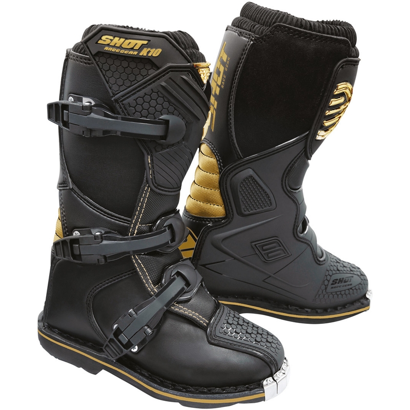 Copii cizme de motociclete Shot K10 2.0 Negru și aur lichidare