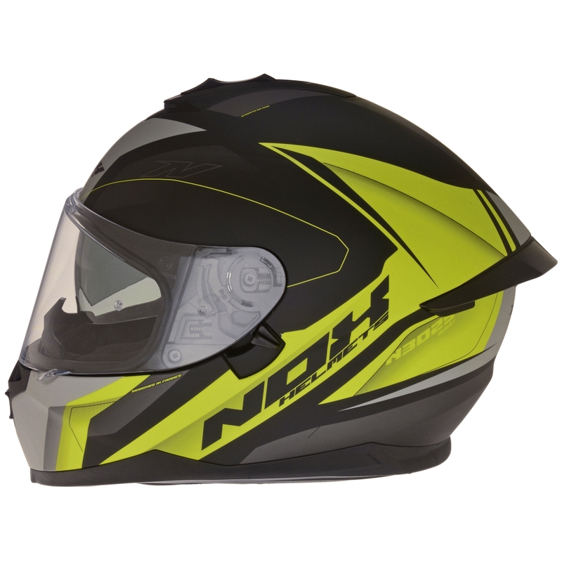 Cască integrală pentru motociclete NOX N302S Quest negru-gri-galben lichidare