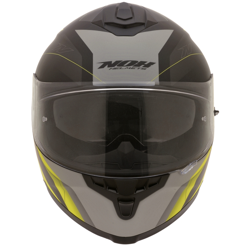 Cască integrală pentru motociclete NOX N302S Quest negru-gri-galben lichidare