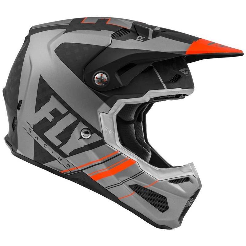 Cască de motocros FLY Racing Formula Vector negru-gri-portocaliu