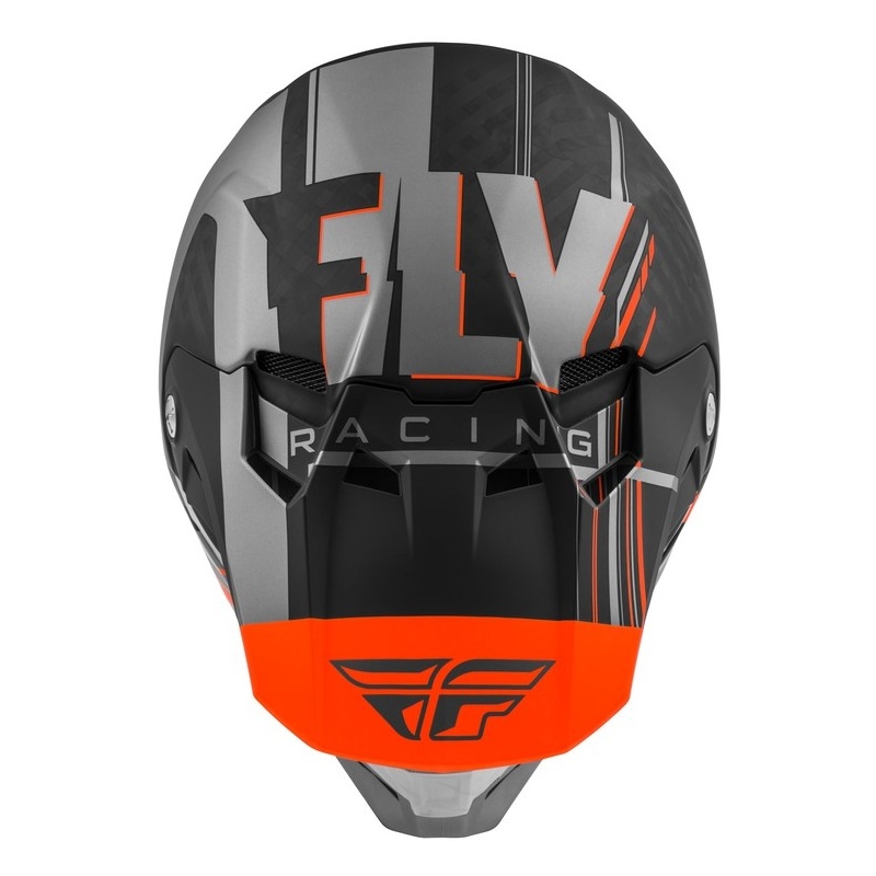 Cască de motocros FLY Racing Formula Vector negru-gri-portocaliu