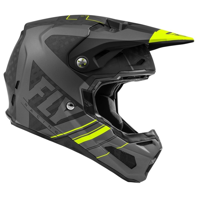 Cască de motocros FLY Racing Formula Vector negru-gri-fluo-galben