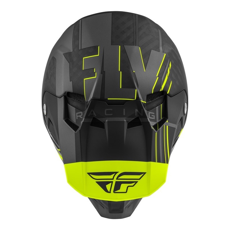Cască de motocros FLY Racing Formula Vector negru-gri-fluo-galben