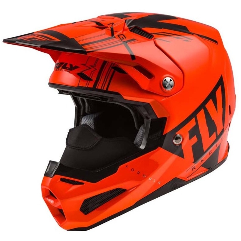 Cască de motocros FLY Racing Formula Vector negru-fluo portocaliu