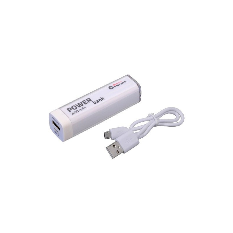 POWER BANK 2600mA alb + cablu de 30cm