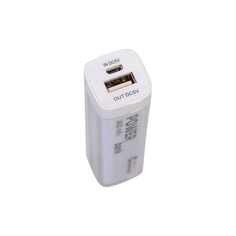 POWER BANK 2600mA alb + cablu de 30cm