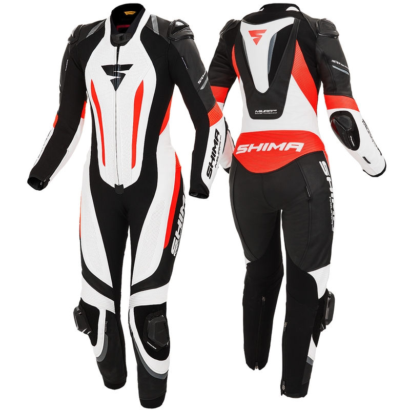 Costum întreg pentru femei Shima Miura RS alb-negru-roșu-fluo roșu