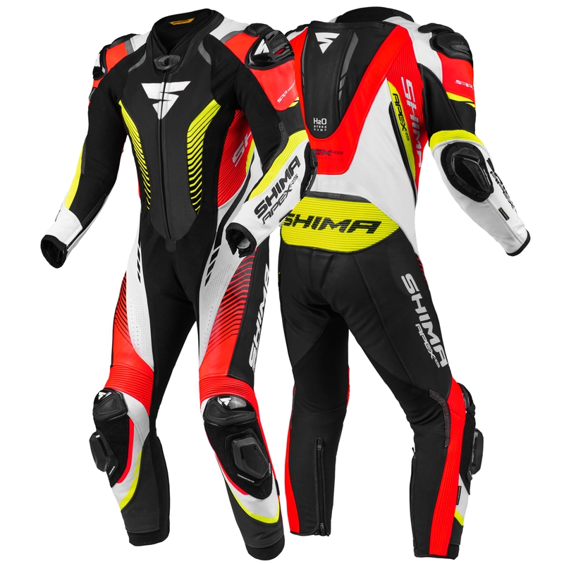 Salopetă dintr-o singură bucată Shima Apex RS negru-alb-roșu-galben-fluo lichidare