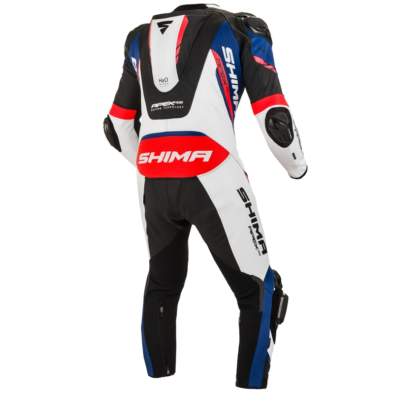 Salopetă dintr-o bucată Shima Apex RS negru-alb-albastru-albastru-roșu-fluo lichidare