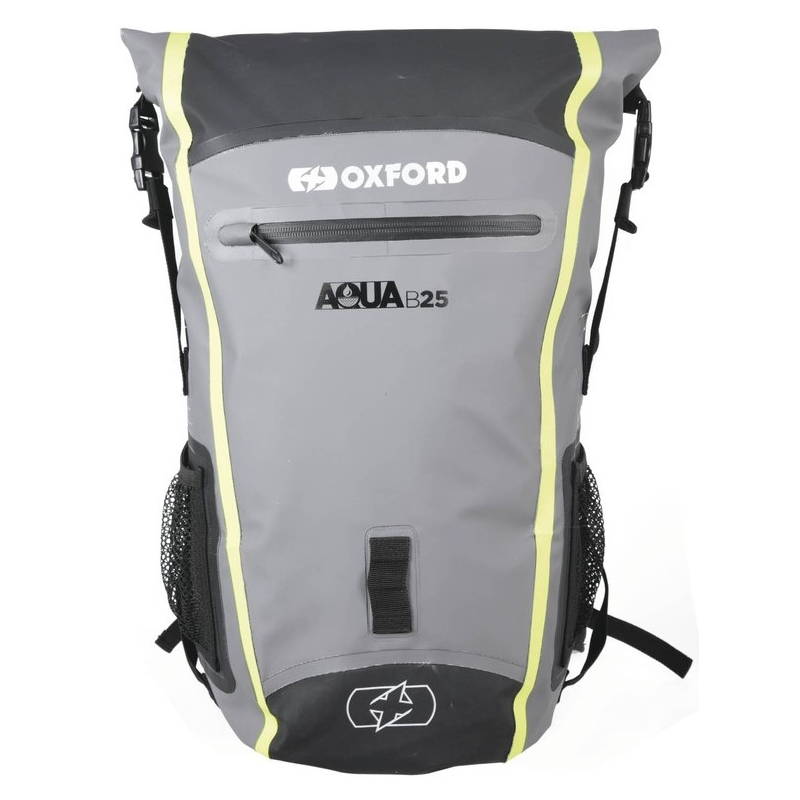 Rucsac impermeabil Oxford Aqua B25 negru-cenușiu-galben-fluo 25 l