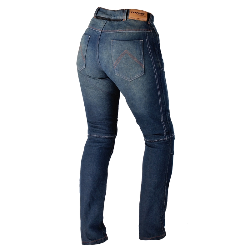 Blugi moto pentru femei Roleff Jeans albastru - II. calitate