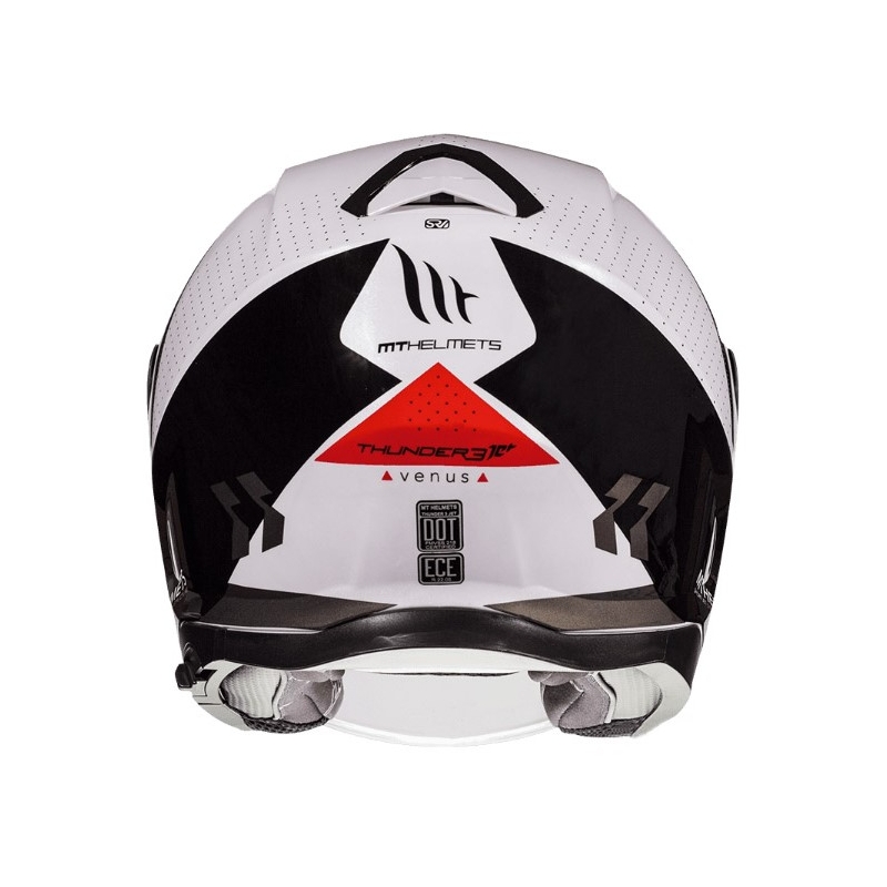 Cască de motocicletă deschisă MT Thunder 3 SV Venus negru-alb-roșu - calitate II
