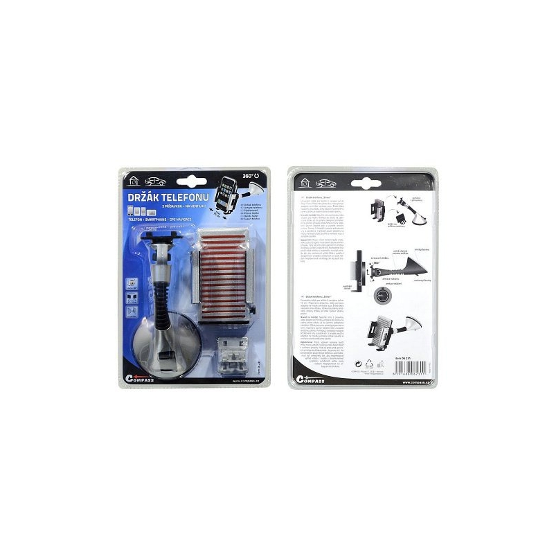 Suport de telefon / GPS pe ventuză SILVER