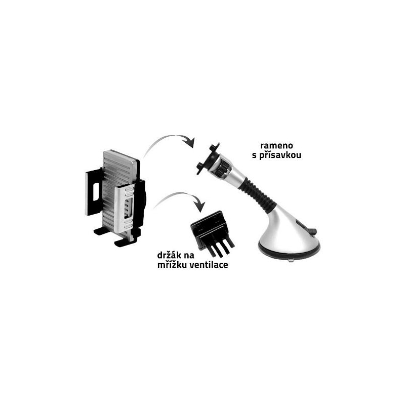 Suport de telefon / GPS pe ventuză SILVER