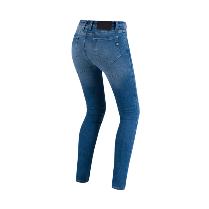 PMJ Skinny Blue Skinny Blue Motorcycle Jeans pentru femei výprodej lichidare