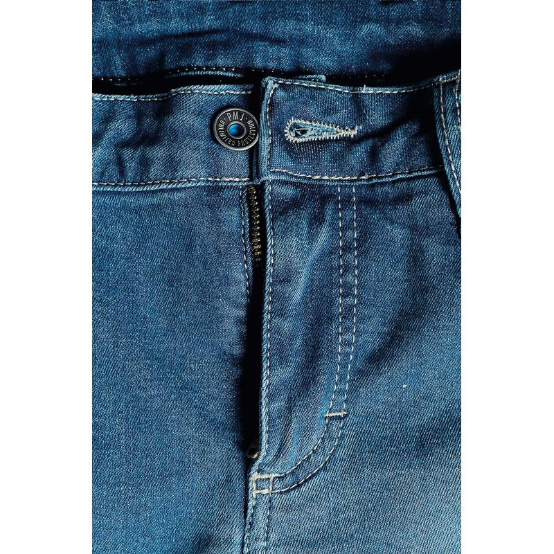 PMJ Skinny Blue Skinny Blue Motorcycle Jeans pentru femei výprodej lichidare
