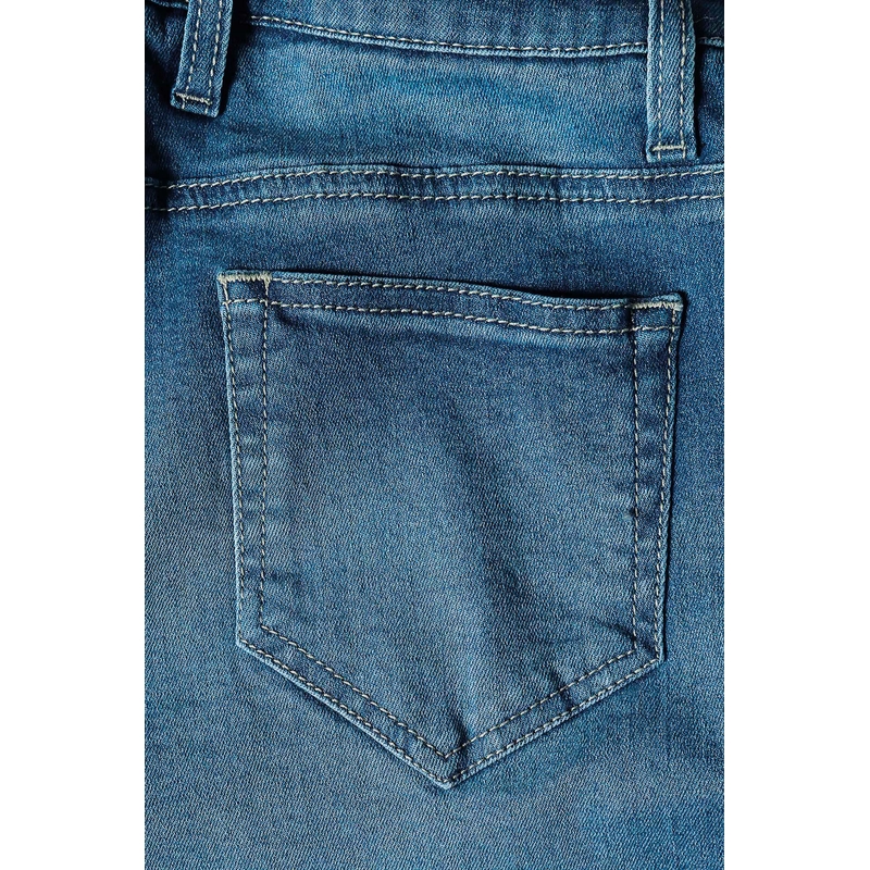 PMJ Skinny Blue Skinny Blue Motorcycle Jeans pentru femei výprodej lichidare