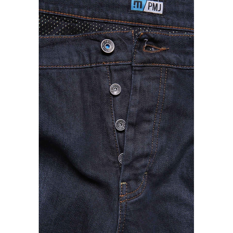 PMJ Voyager Blue Cropped Motorcycle Jeans cu croială albastră