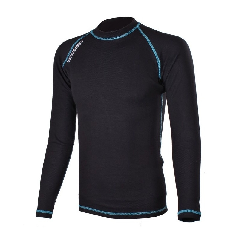 Tricou termic RSA Heat negru - albastru cu mânecă lungă