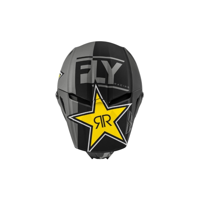 Cască de motocros FLY Racing Kinetic Rockstar gri-negru-galben