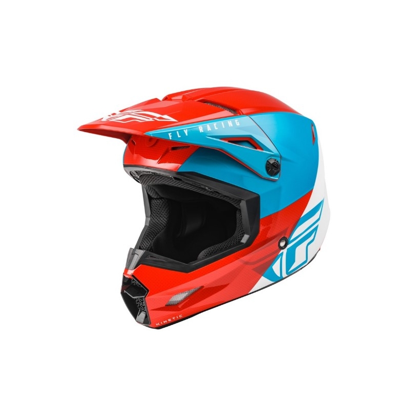 Cască de motocros FLY Racing Kinetic Straight roșu-alb-albastru