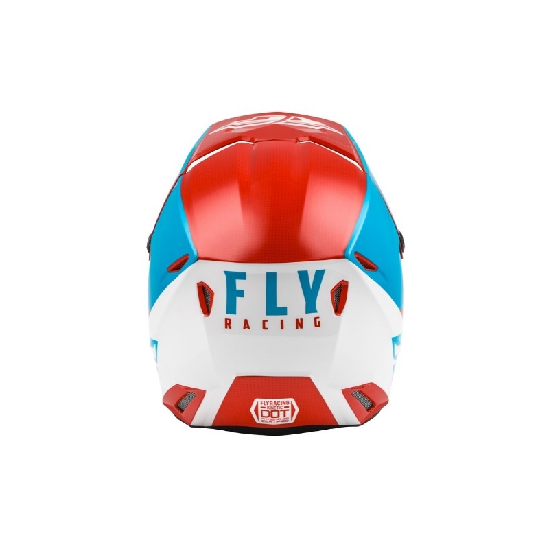 Cască de motocros FLY Racing Kinetic Straight roșu-alb-albastru