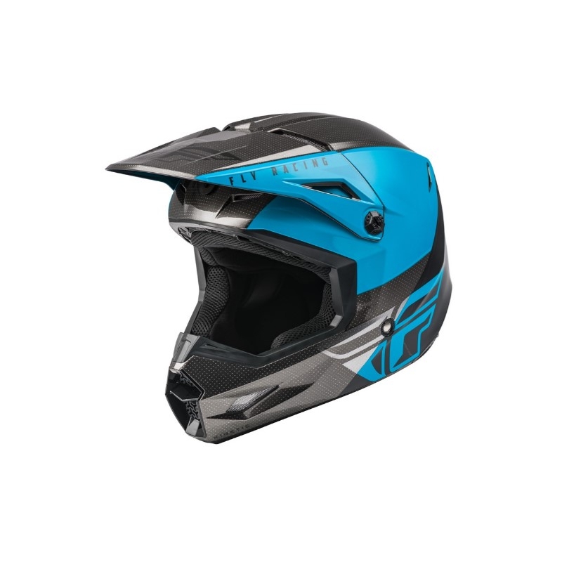 Cască de motocros FLY Racing Kinetic Straight albastru-gri-negru