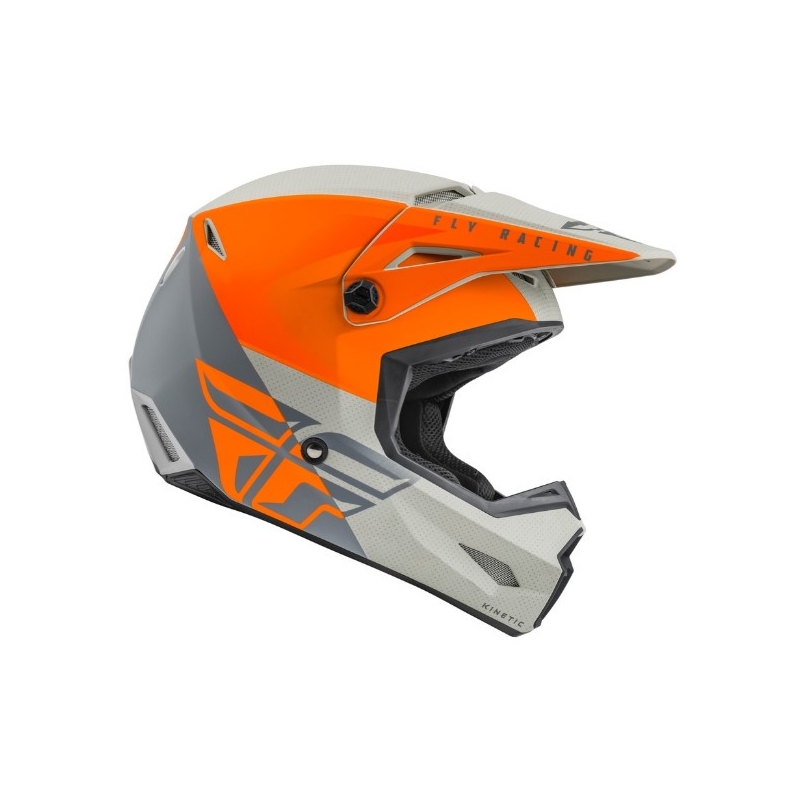 Cască de motocross FLY Racing Kinetic Straight portocaliu-gri lichidare